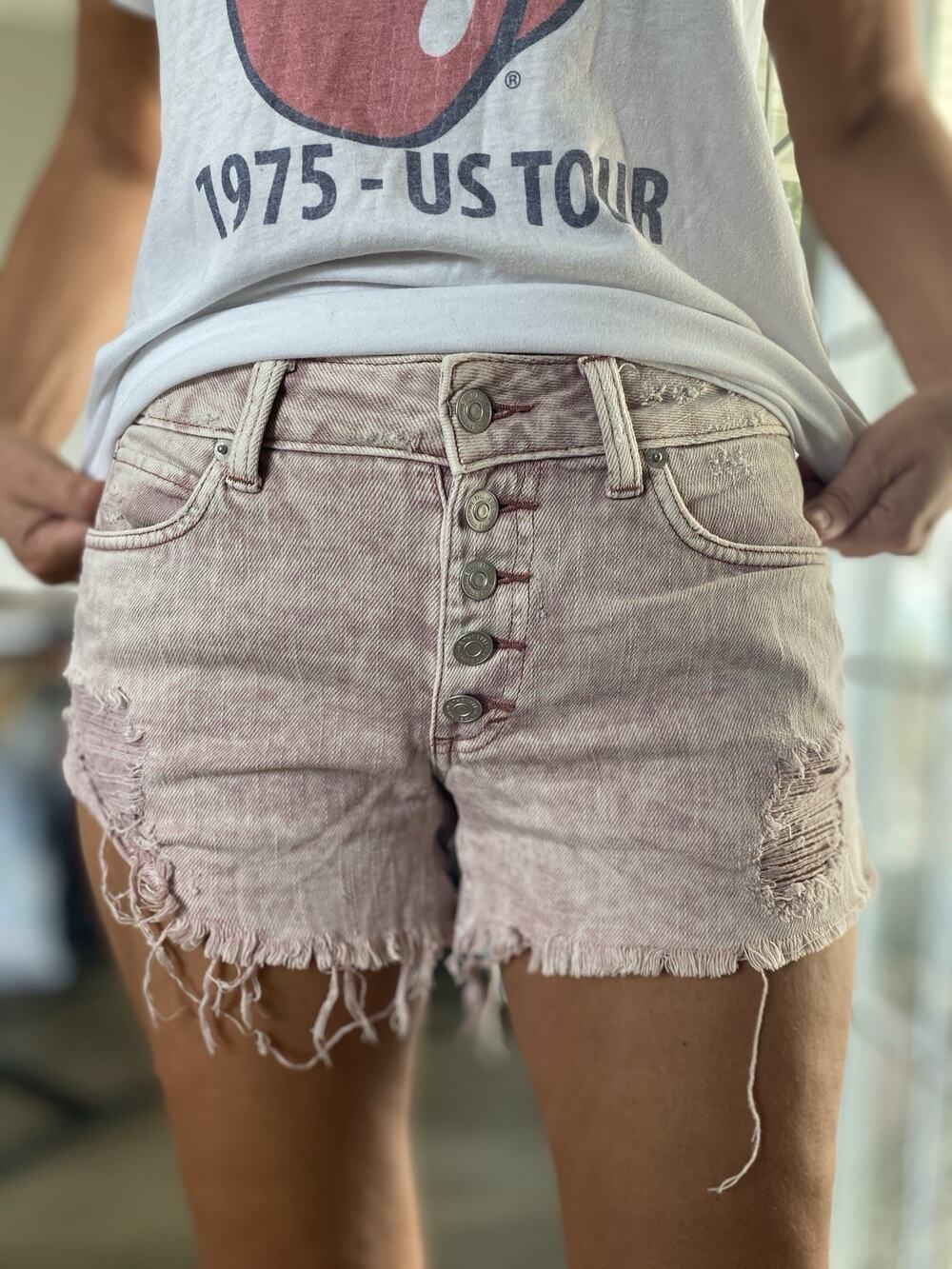 FREE PEPLE Mauve Swoon Jean Shorts 25